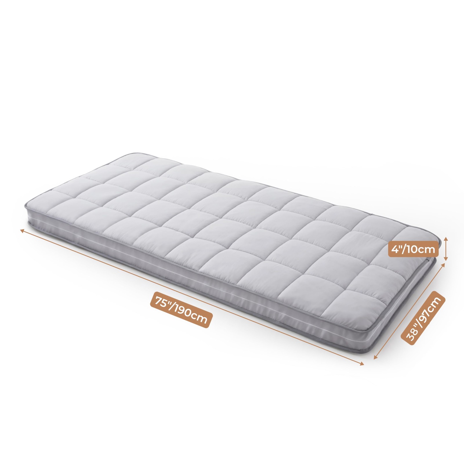 4Inch Cot Mattress Topper,Twin Gel Infused Memory Foam,Machine Washable Pillo…