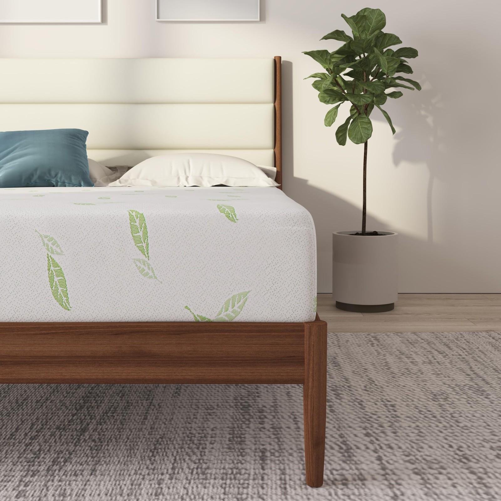 Twin XL Size, 12 Inch Anula Green Tea Infused Memory Foam Mattress, Bed in a …