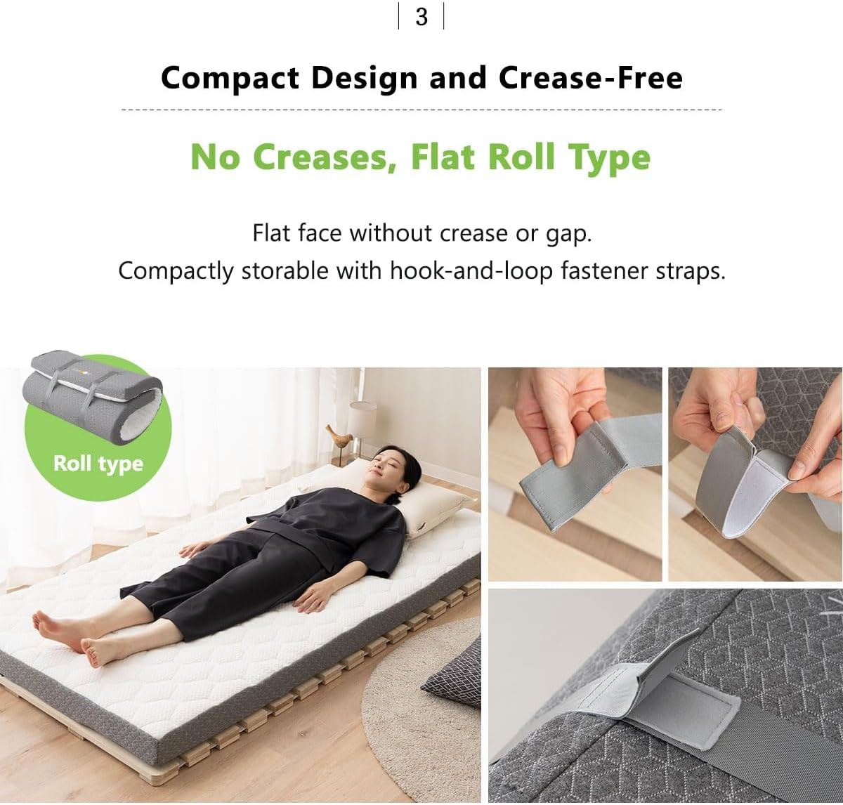 Japanese Futon Mattr Roll-Type Relax-2 Small-Twin,