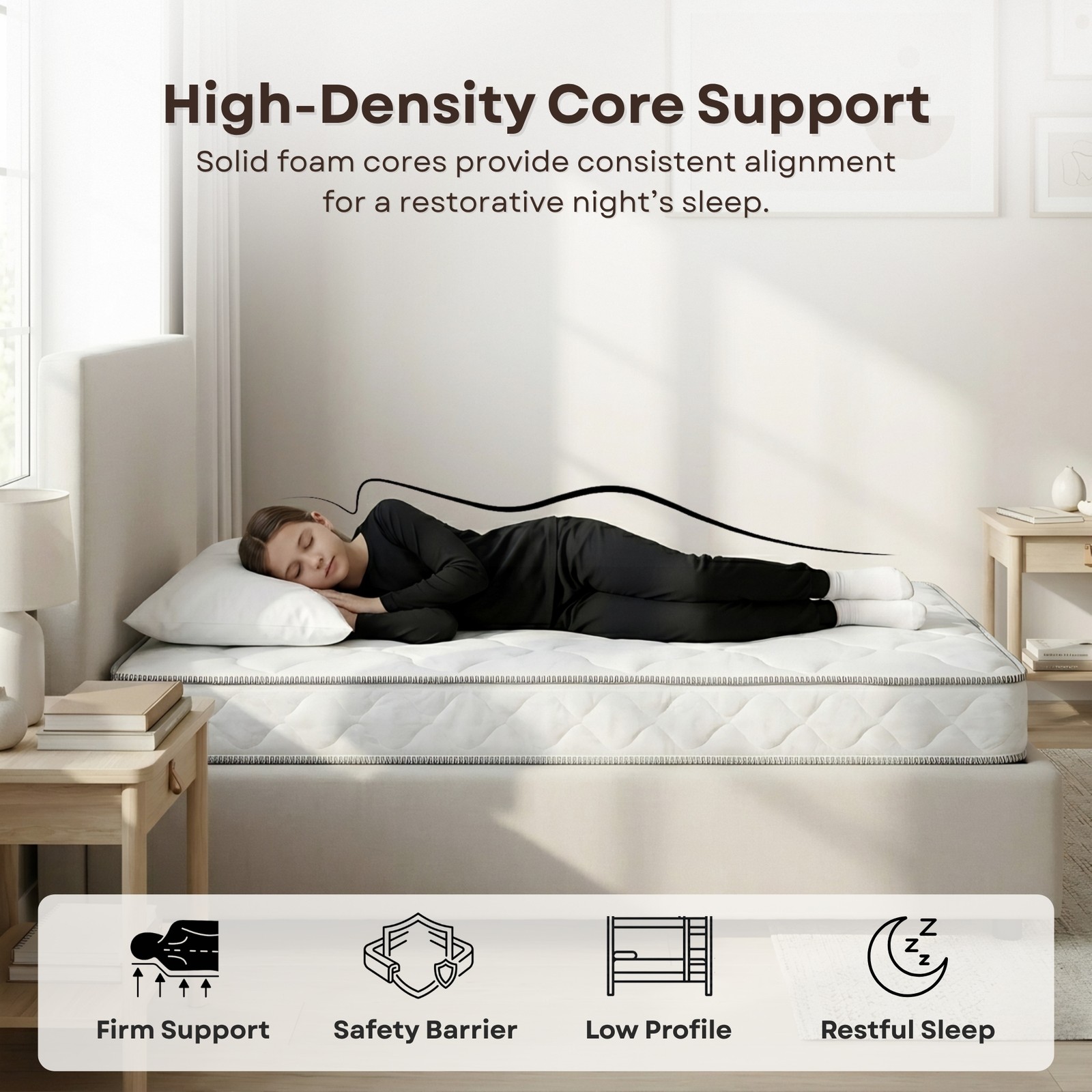 Primo International Suri 6in Polyurethane Full Mattress in White