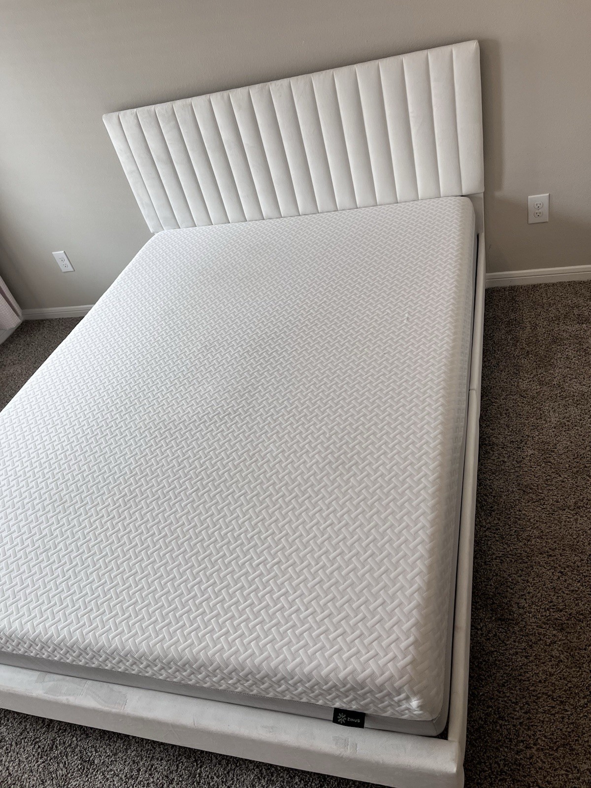 Queen Bed Set with headboard! Used One Week Only! No Stains!
