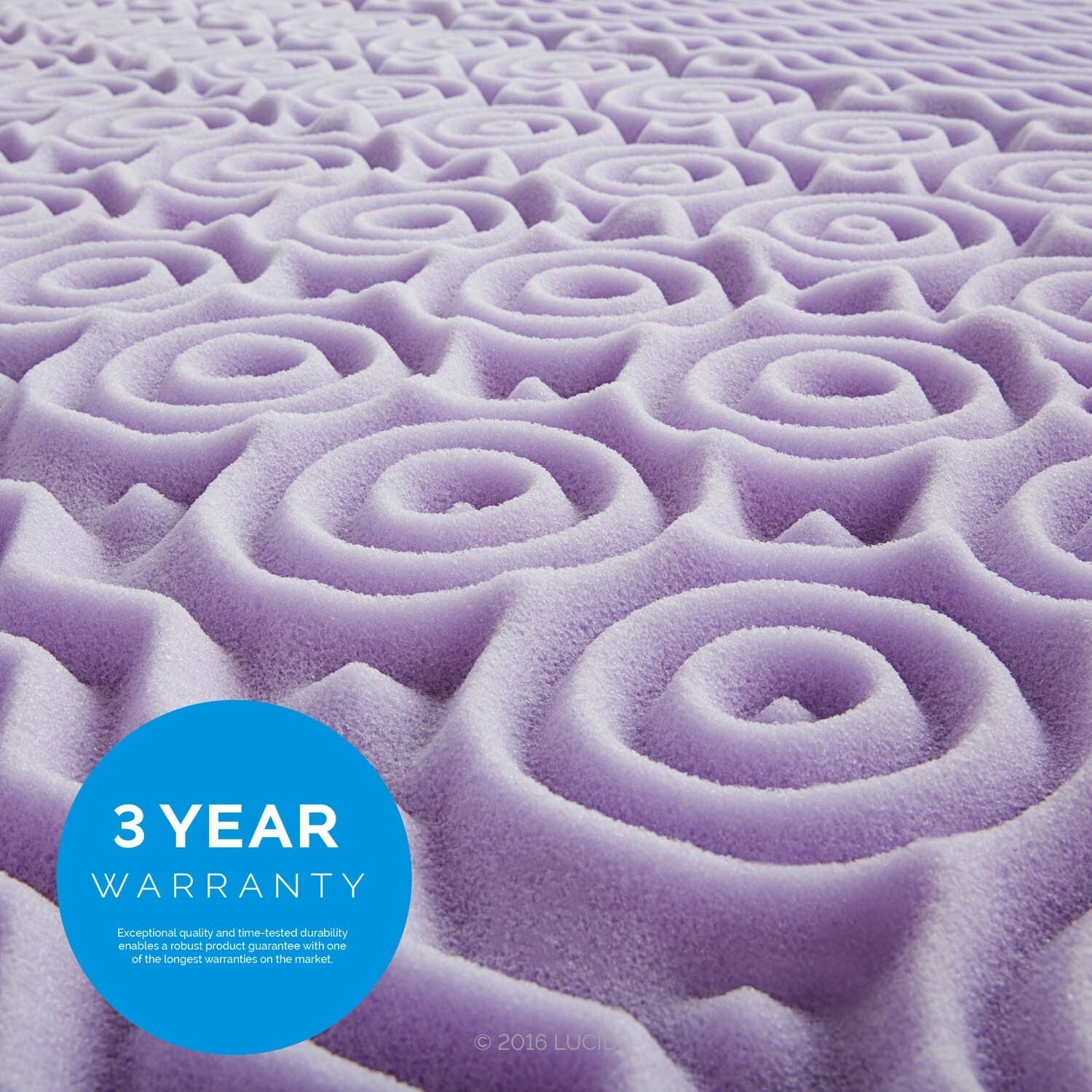 LUCID 2 Inch 5 Zone Lavender Memory Foam Full Mattress Topper