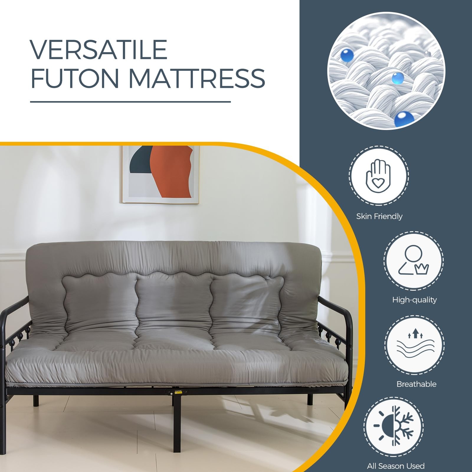 6″ Extra Thick Japanese Floor Mattress Futon Mattress, Foldable Tatami Pad fo…