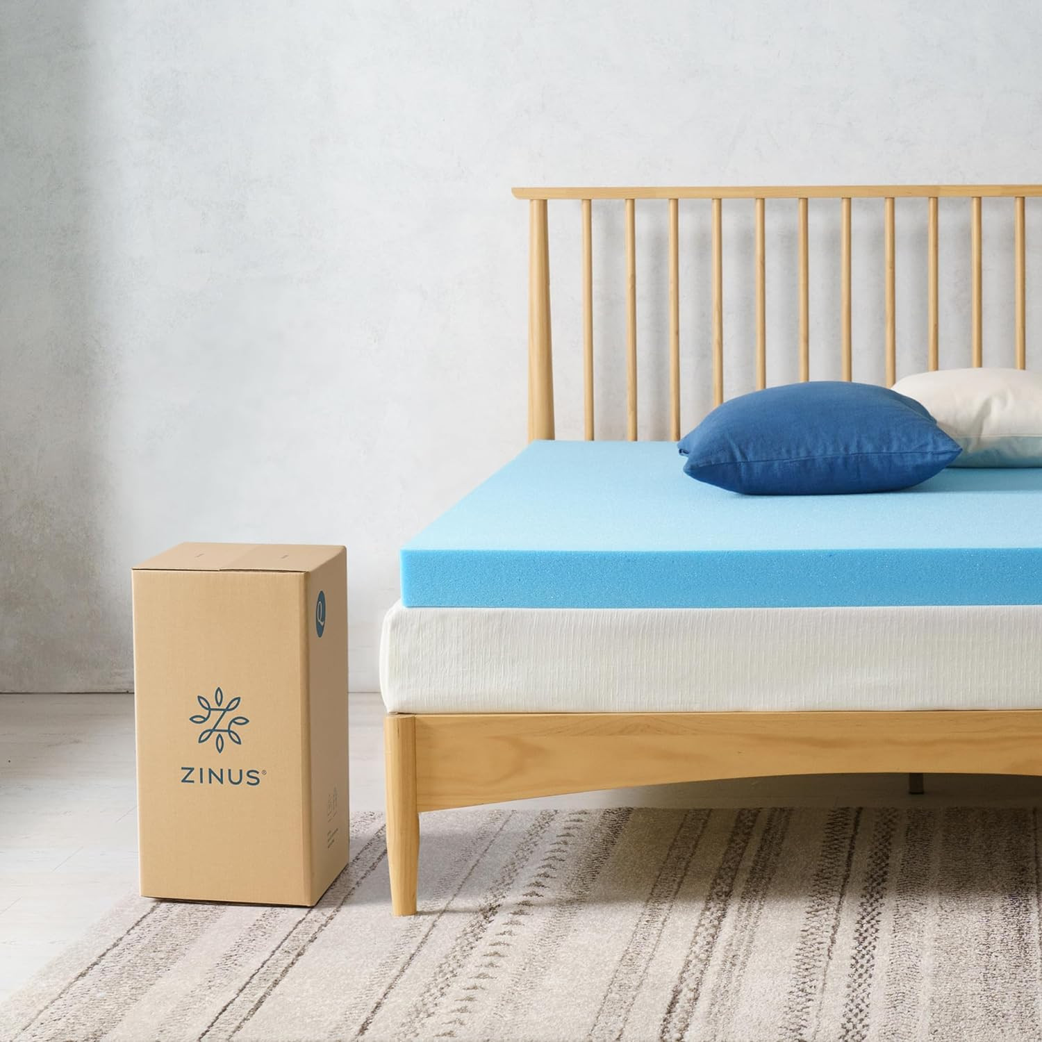 3 Inch Green Tea Cooling Gel Memory Foam Mattress Topper, Smaller, More Convenie