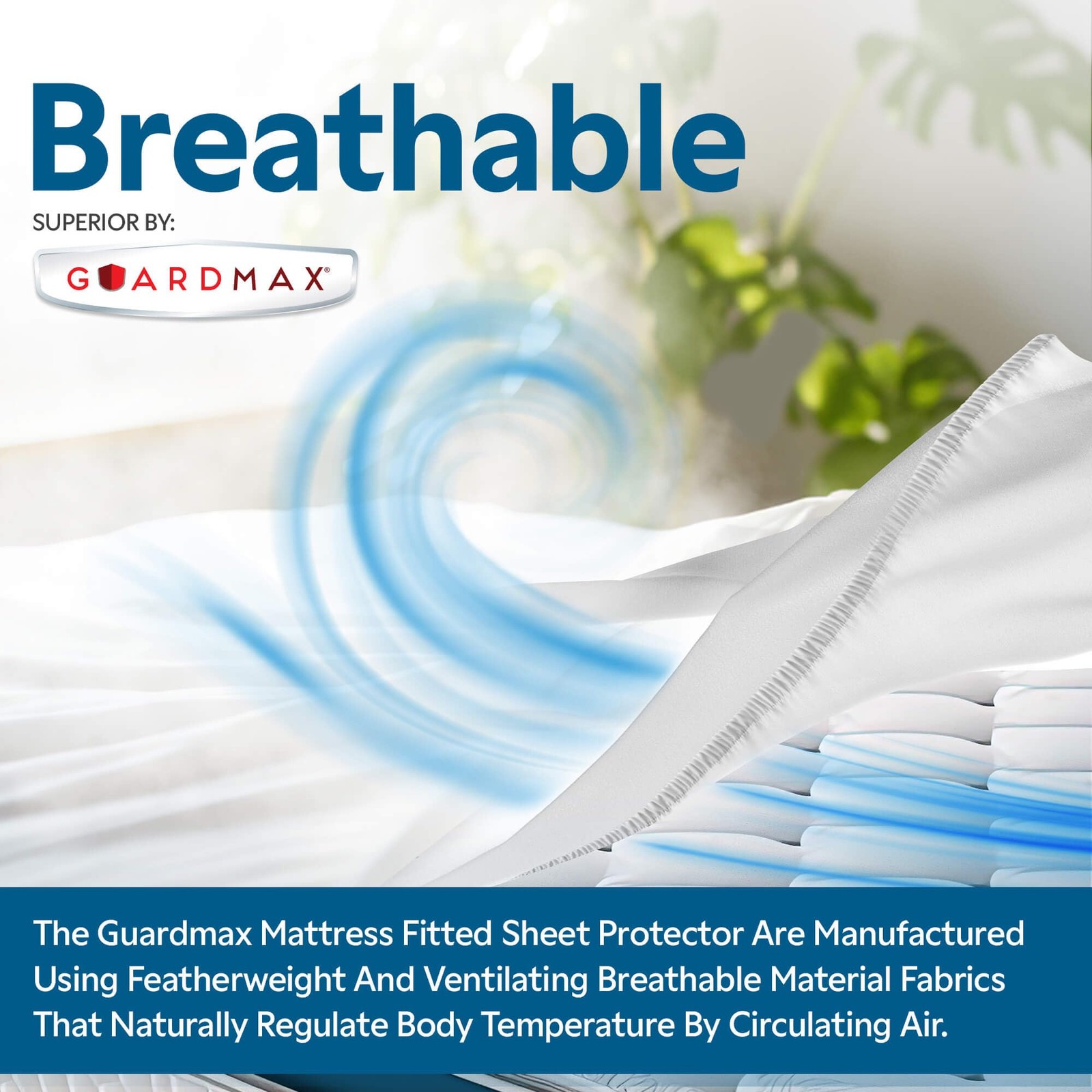 Guardmax Fitted Waterproof Mattress Protector – Hypoallergenic Queen, White
