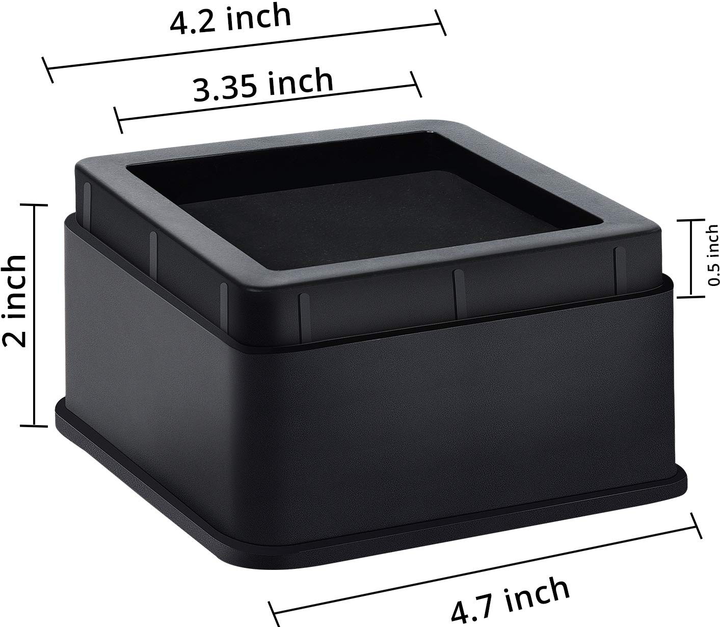 Utopia Bedding Bed Risers 2 Inch – Pack of 8 – 2 (Pack 8), Black