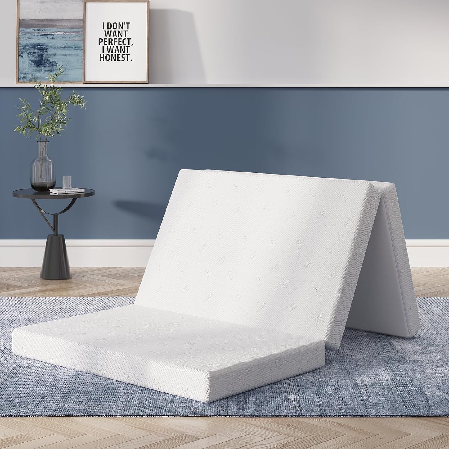 Foldable Mattress Single Folding Mattress 4 Inch Memory Foam Trifold Mattress