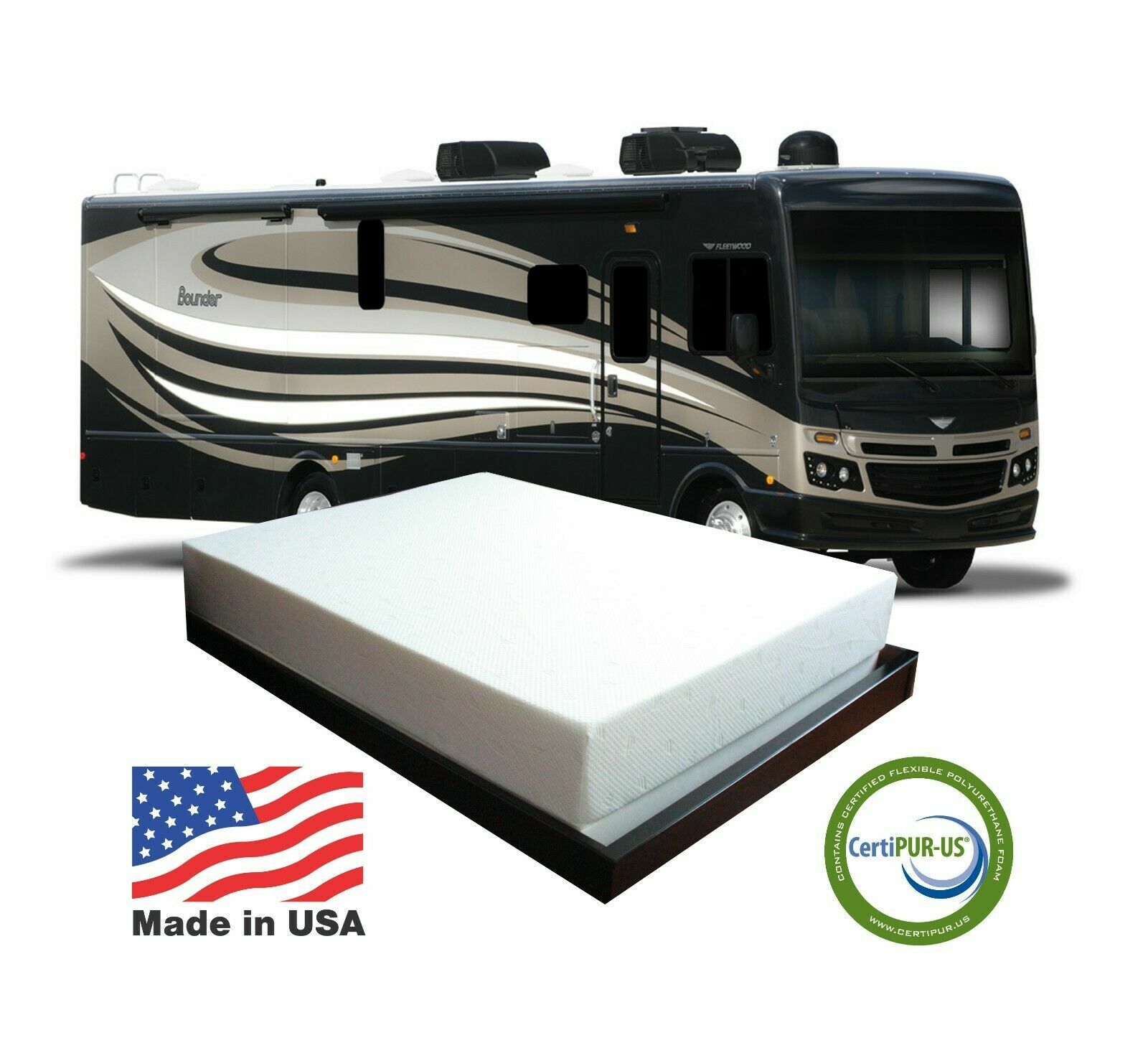 4″ or 6″ Foam Mattress Bed RV Camper All Sizes Queen Short King Twin Full Bunk