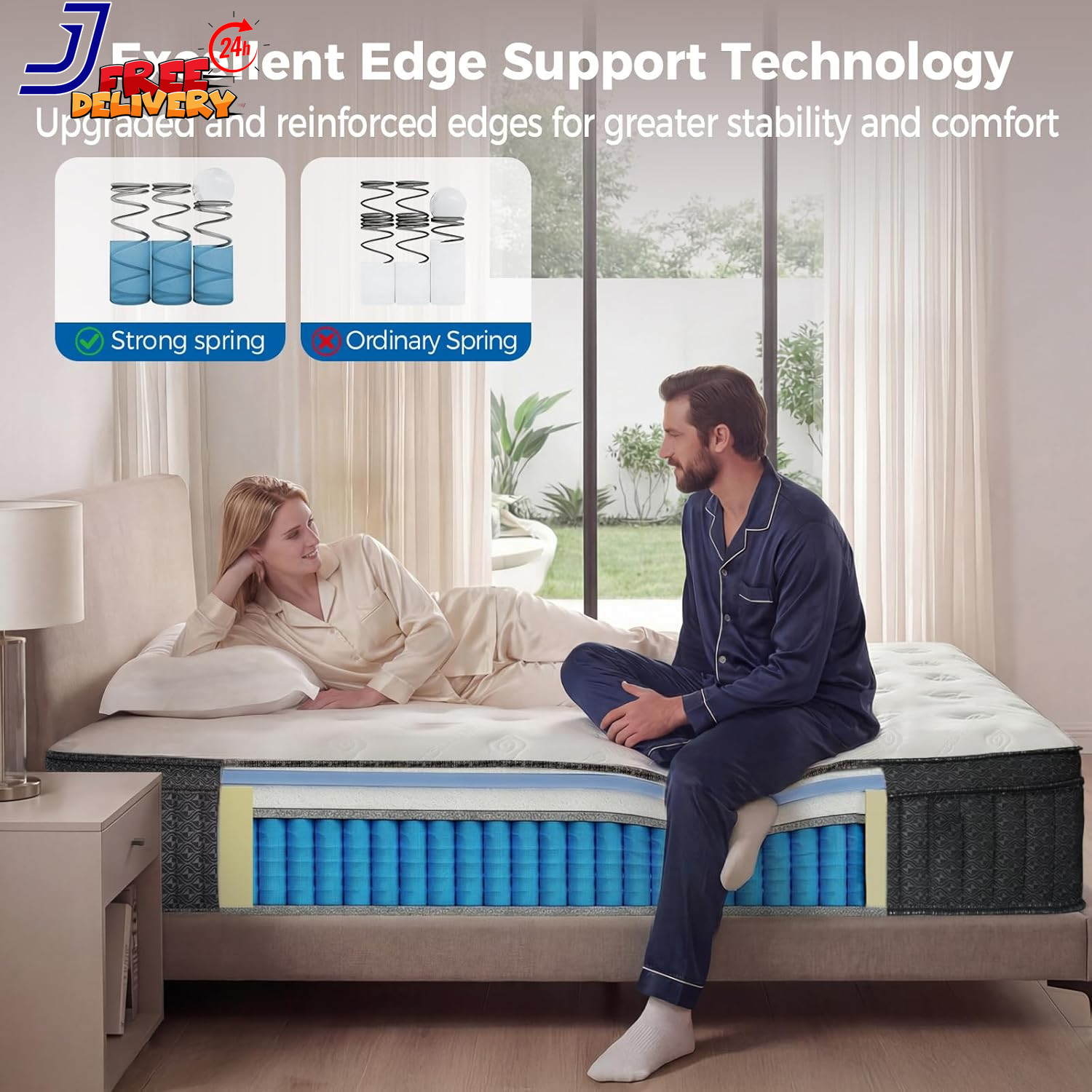 12″ King Size Hybrid Mattress in a Box Medium Firm Cool & Supportive Sleep