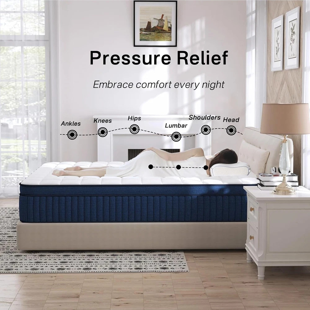 California King Mattress, 14 Inch Cal King Size Mattress in a Box, Medium Firm P