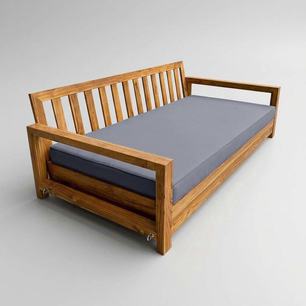 |Cover ONLY| Outdoor Piped Trim 6″ Crib Size Daybed Fitted Sheet Slipcover