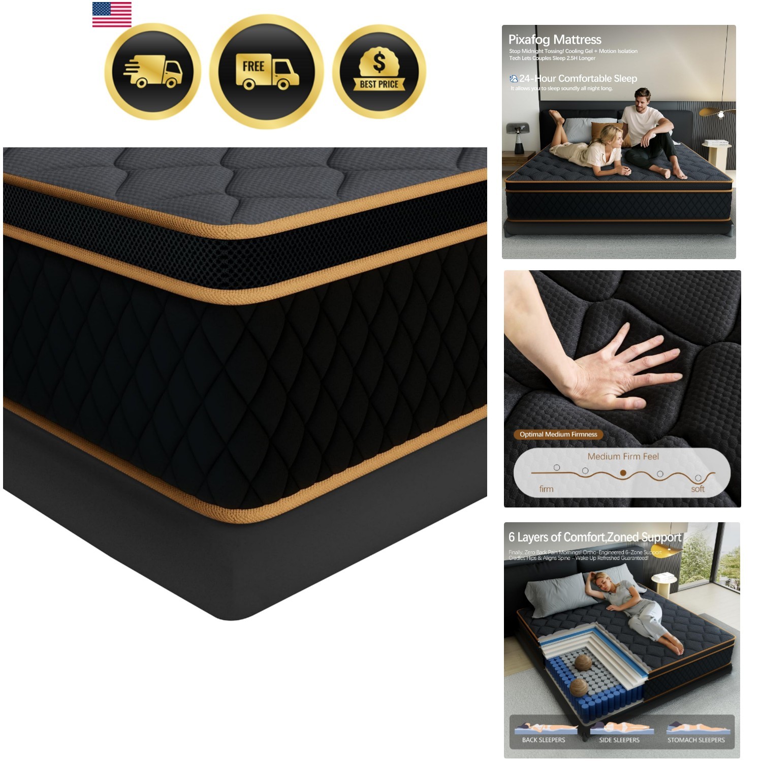 12 inch Full Size Mattress in a Box,Gel Hybrid Memory Foam Individually Wrapp…