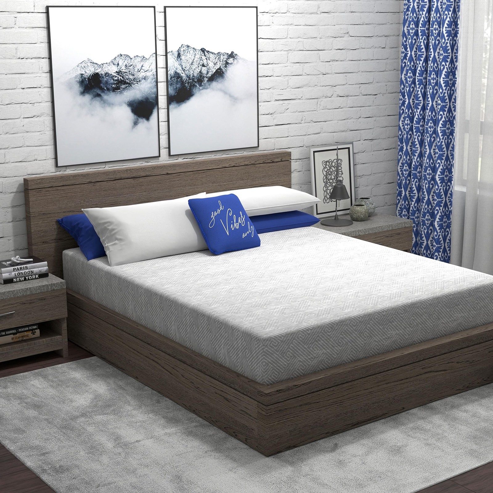 Heather Grey Gel Memory Foam Mattress, CertiPUR-US and Oeko-TEX Certifed Bed-…