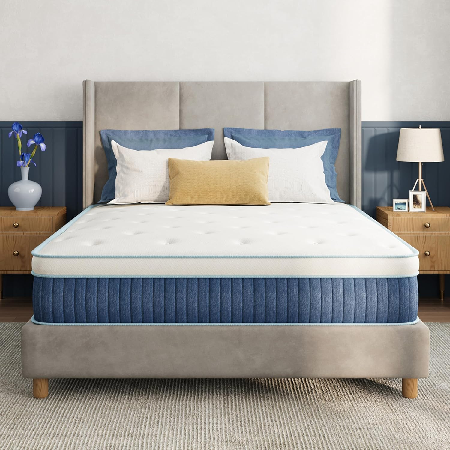 10″ Twin Hybrid Mattress – Medium Feel, Memory Foam & Pocket Springs, CertiPUR-U