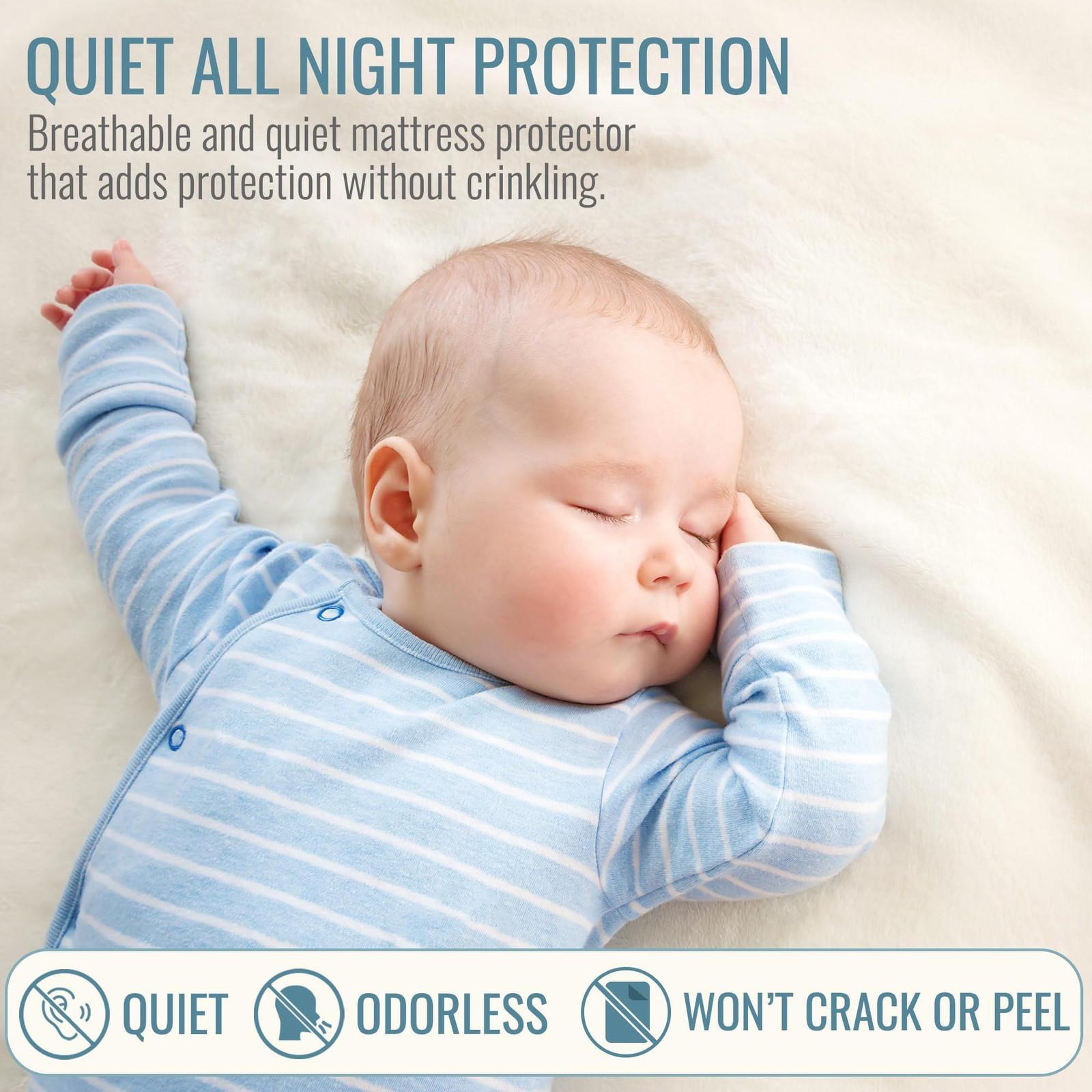 DMI Waterproof Mattress Protector and Cover, Soft, Twin, White
