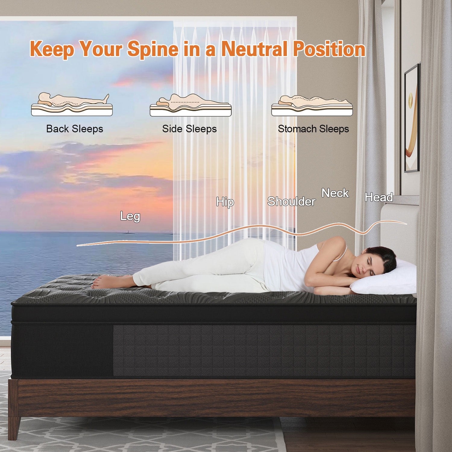 12″14″ Twin Full Queen King Size Mattress in a Box Hybrid Spring Memory Foam