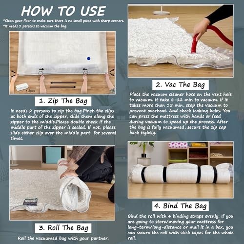 Vacuum Mattress Bag for Memory Foam and Latex – Sealed for Easy Full/ Queen
