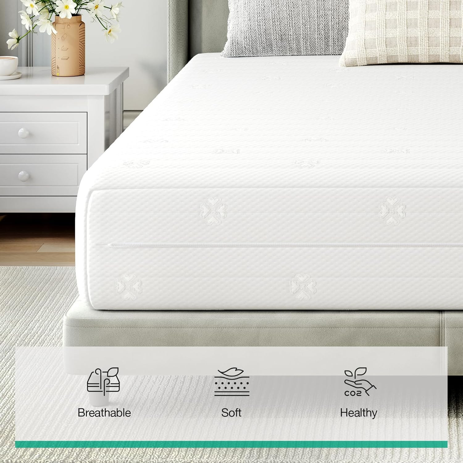 12″ Queen Mattress – Comfort Foam, Cooling & Breathable Design