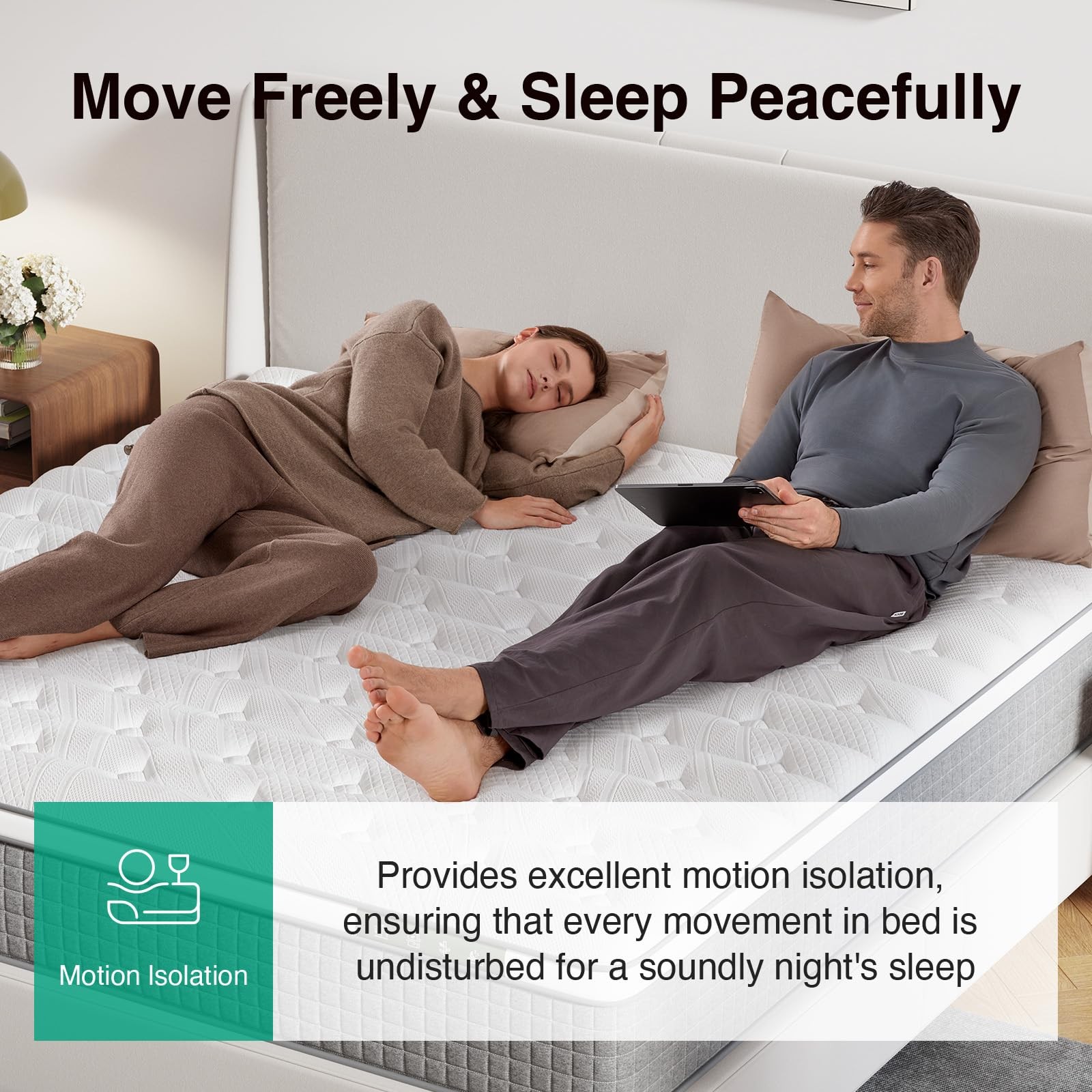 Twin Mattress 10 Inch,Twin Size Hybrid Mattress with Individually Wrapped Coi…