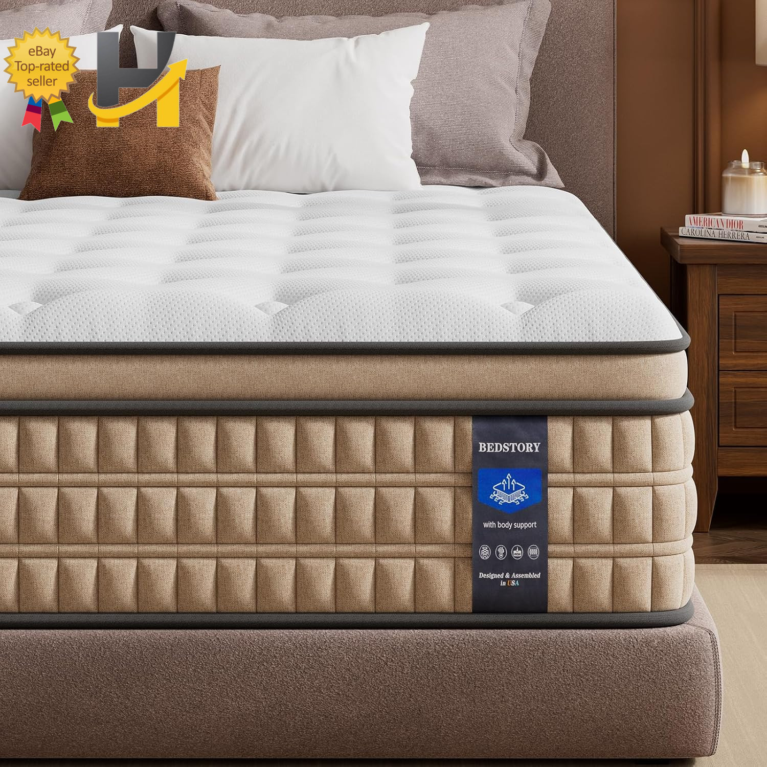 Extra Firm Queen 14″ Pain-Relieving Hybrid Mattress for Extra Lumbar & Hip Suppo
