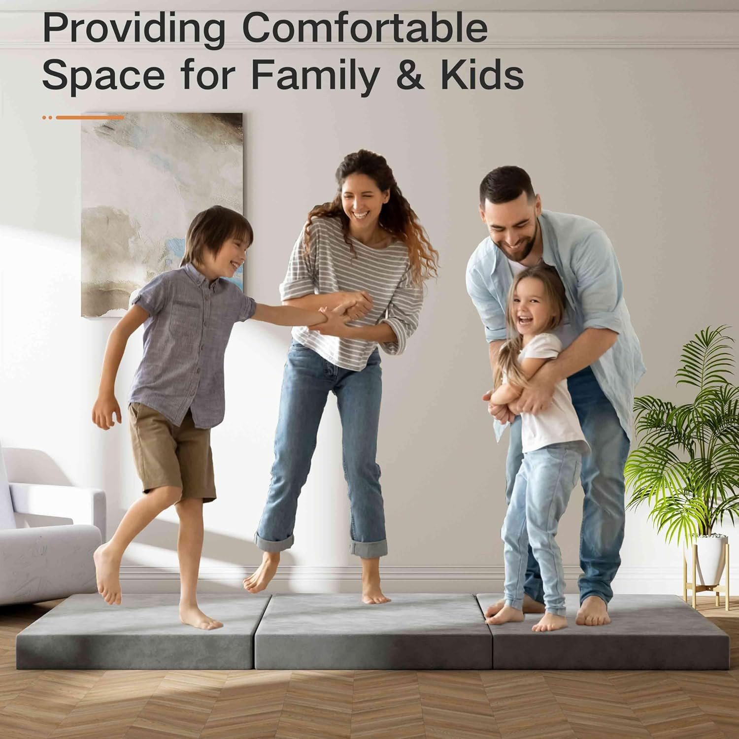 Portable Tri-Fold Memory Foam Mattress with Washable Cover for Guests & Travel