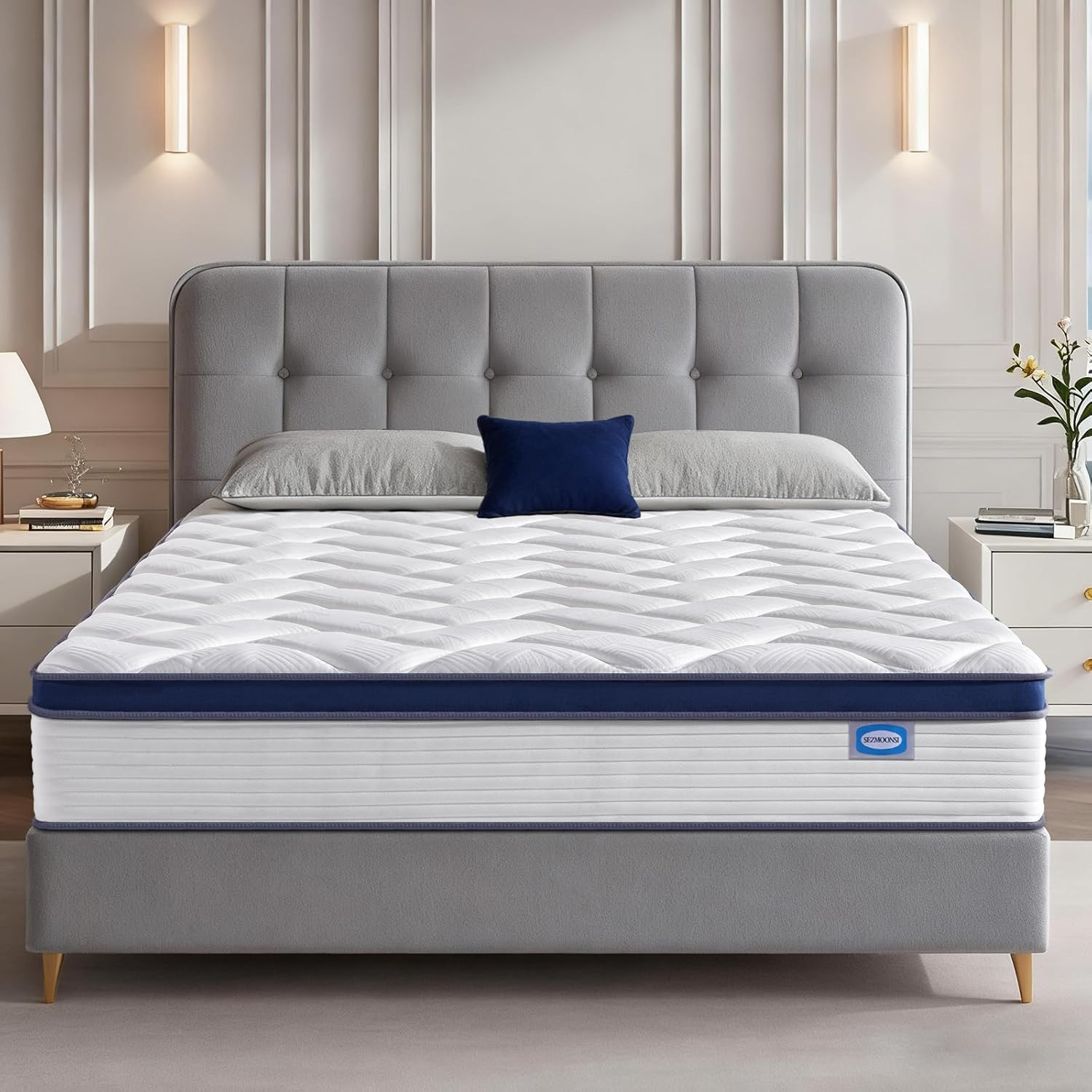 14″ Hybrid Queen Mattress, Memory Foam & Pocket Springs, Medium Firm, CertiPUR-U