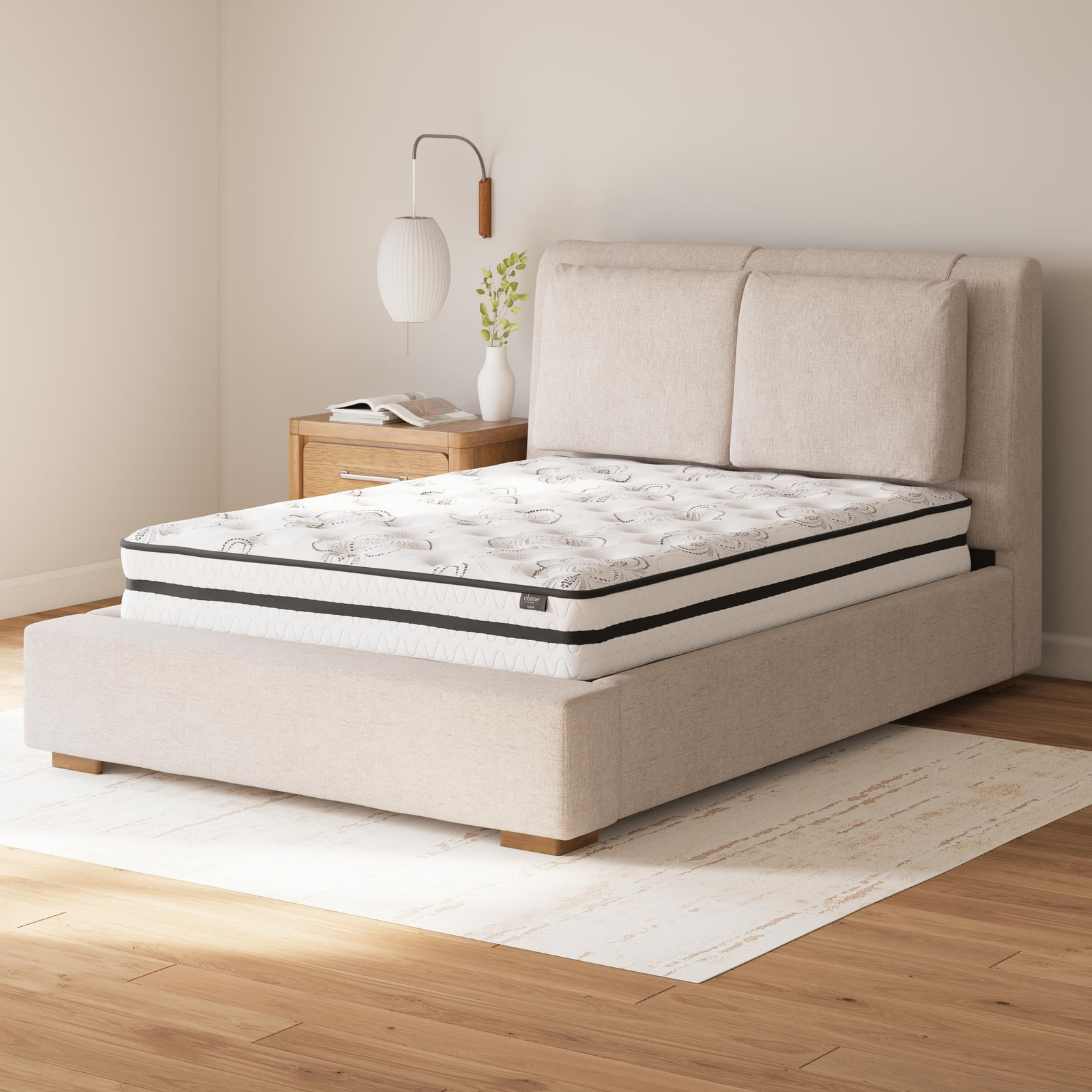 Signature Design by Ashley Chime 10 Inch Hybrid Queen Mattress in a Box White