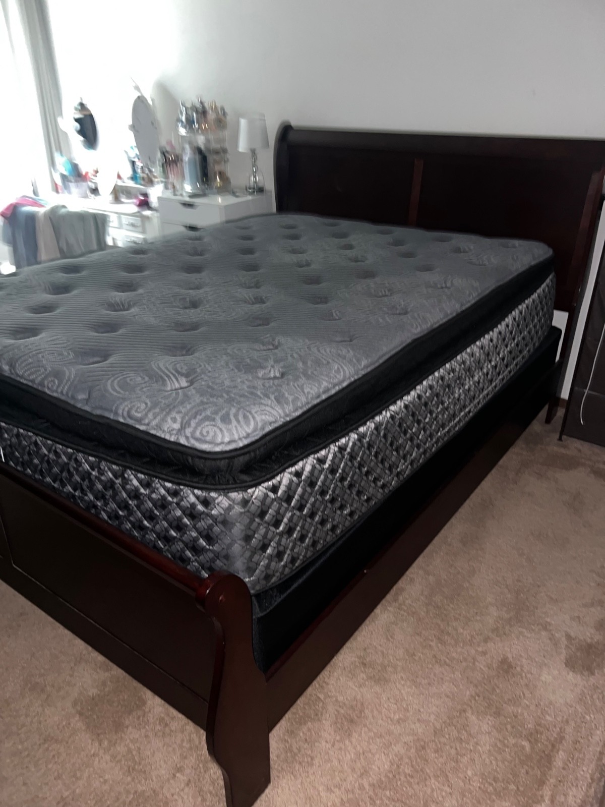 queen size mattress box spring and bed frame