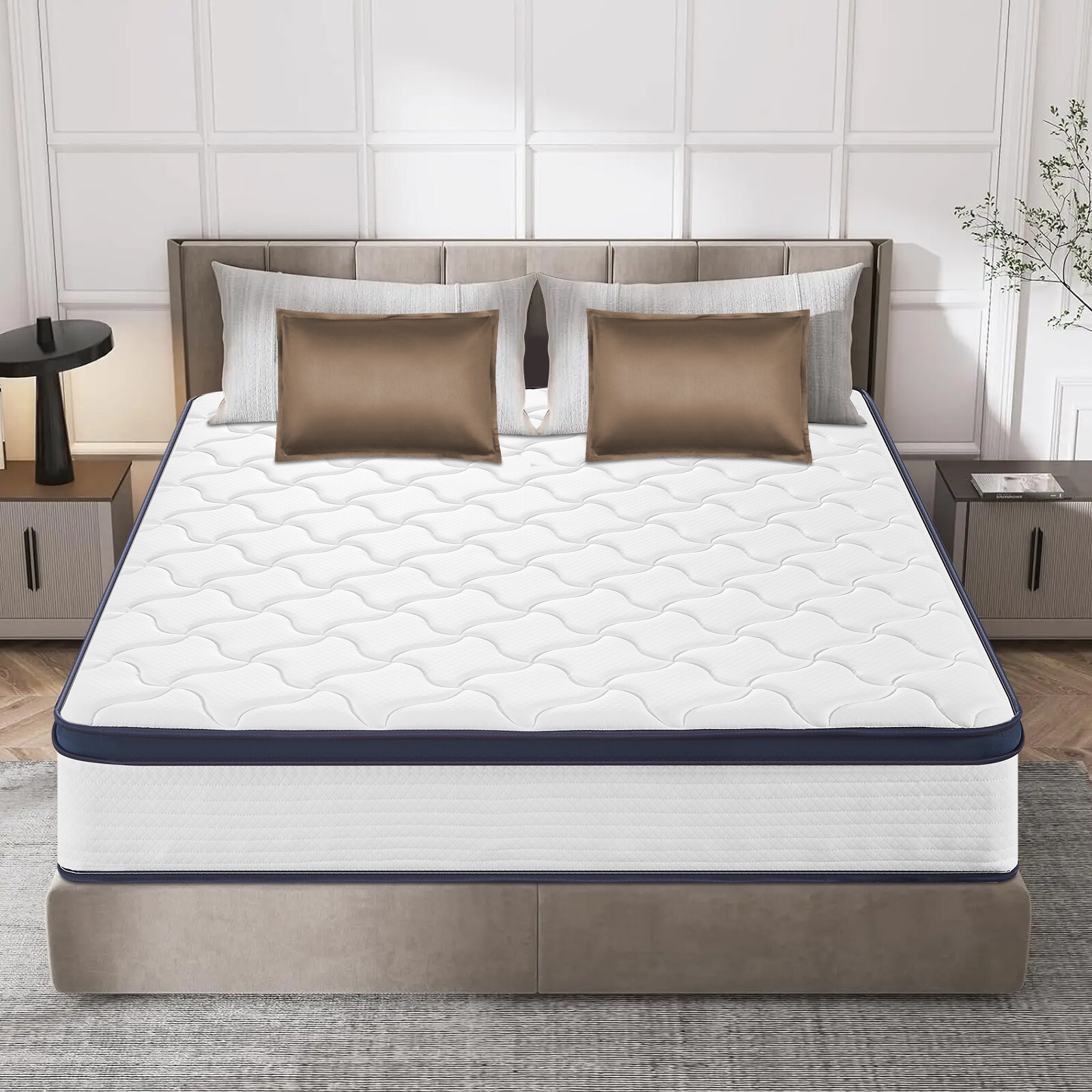 Hbaid 10″ 12″ Pocket Spring Hybrid Mattress, Twin Txl Full Queen King Size
