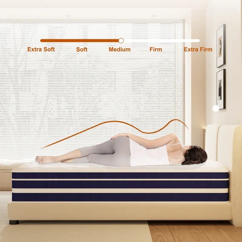 12»14» Twin Full Queen King Mattress Hybrid Spring Gel Memory Foam Bed In Box