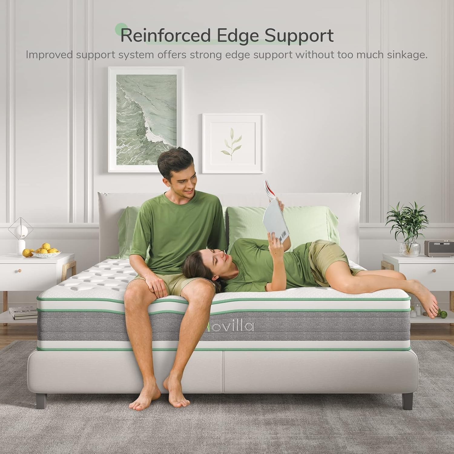 Queen Mattress, 12 Inch Hybrid Mattress in a Box, Innerspring Mattress with G…