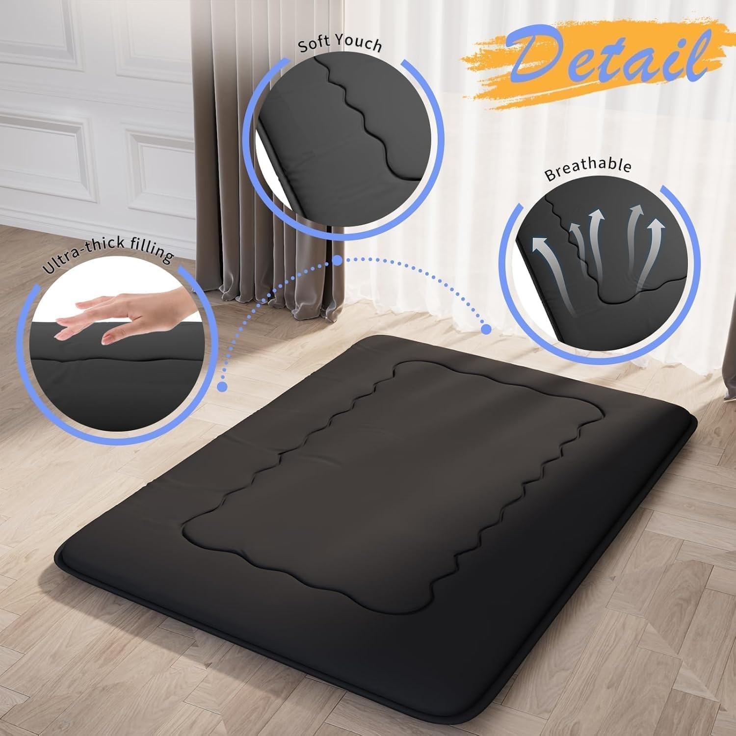 Japanese Futon Mattress, Foldable Tatami Mat Portable Dormitory Sleeping Pad …