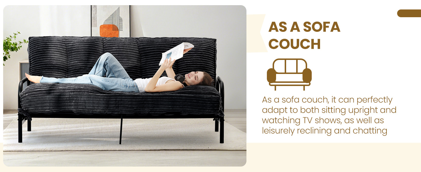 10″ Futon Mattr Queen Size, Ultra Thi Futons Sofa Couch Bed Sleeper