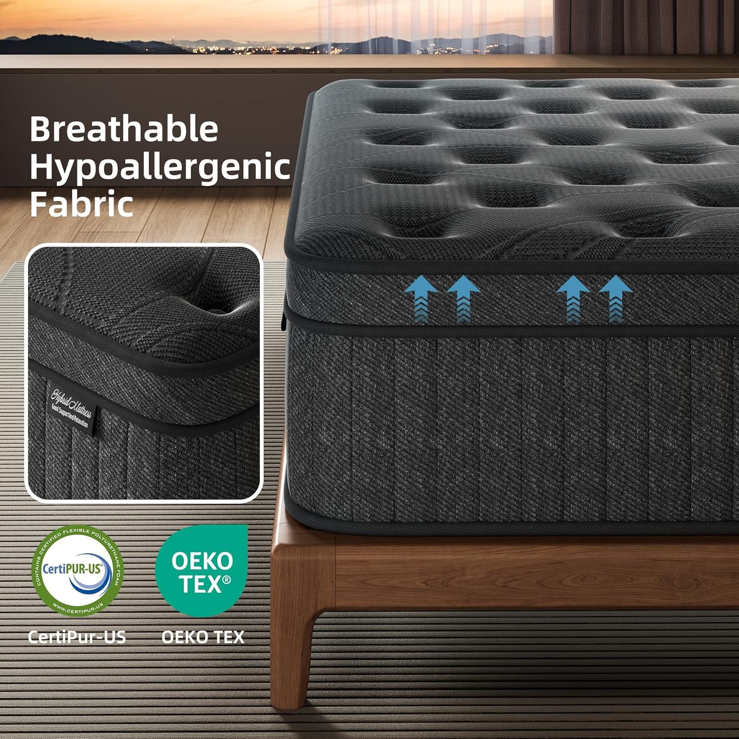 Twin Mattress 10 Inch Springs Matress Bed in a Box Soft & Breathable Pressure