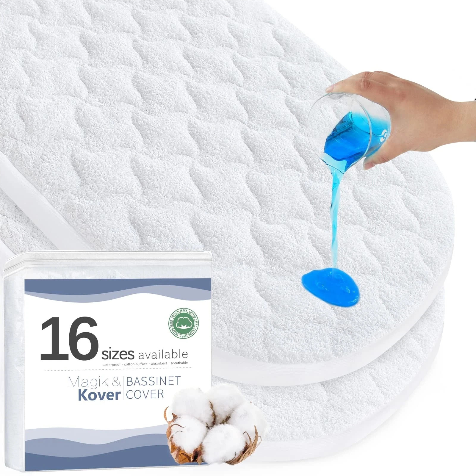 Moses Basket Mattress Pad 16 x 30 – Fit for Plum Sparrow, Baby Delight