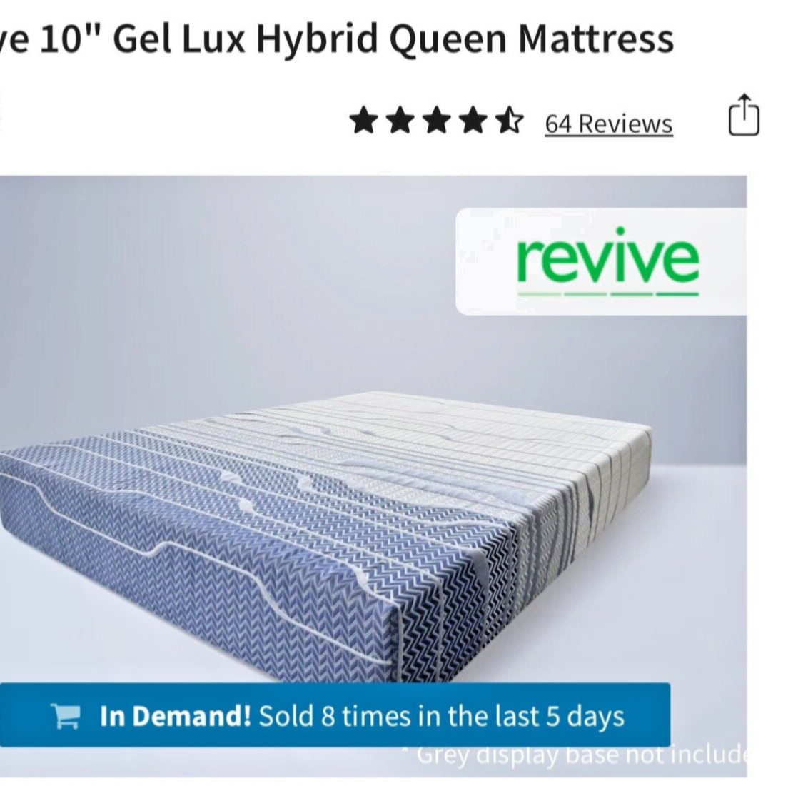 3in1 10inch Queen Gel Lux Hybird Mattress/Elevated Bed frame/Memory foam topper