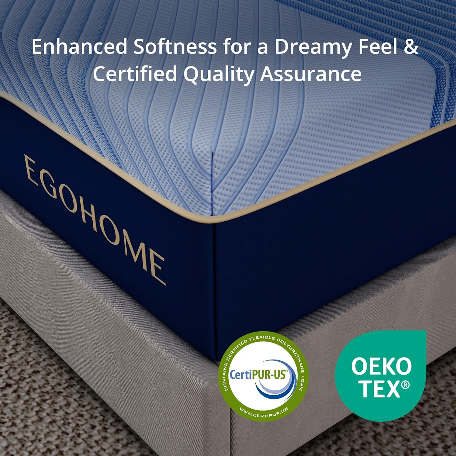 14″ Queen Hybrid Mattress – Medium Firm Copper Gel Foam, CertiPUR-US Certified