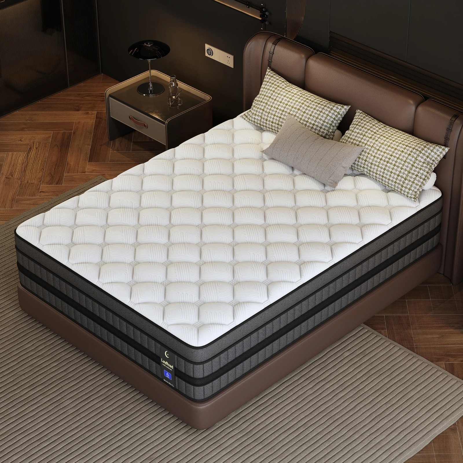 LayRoad Hybrid Matratze 12-14 Zoll Gel Memory Foam Federkern Druckentlastung Box