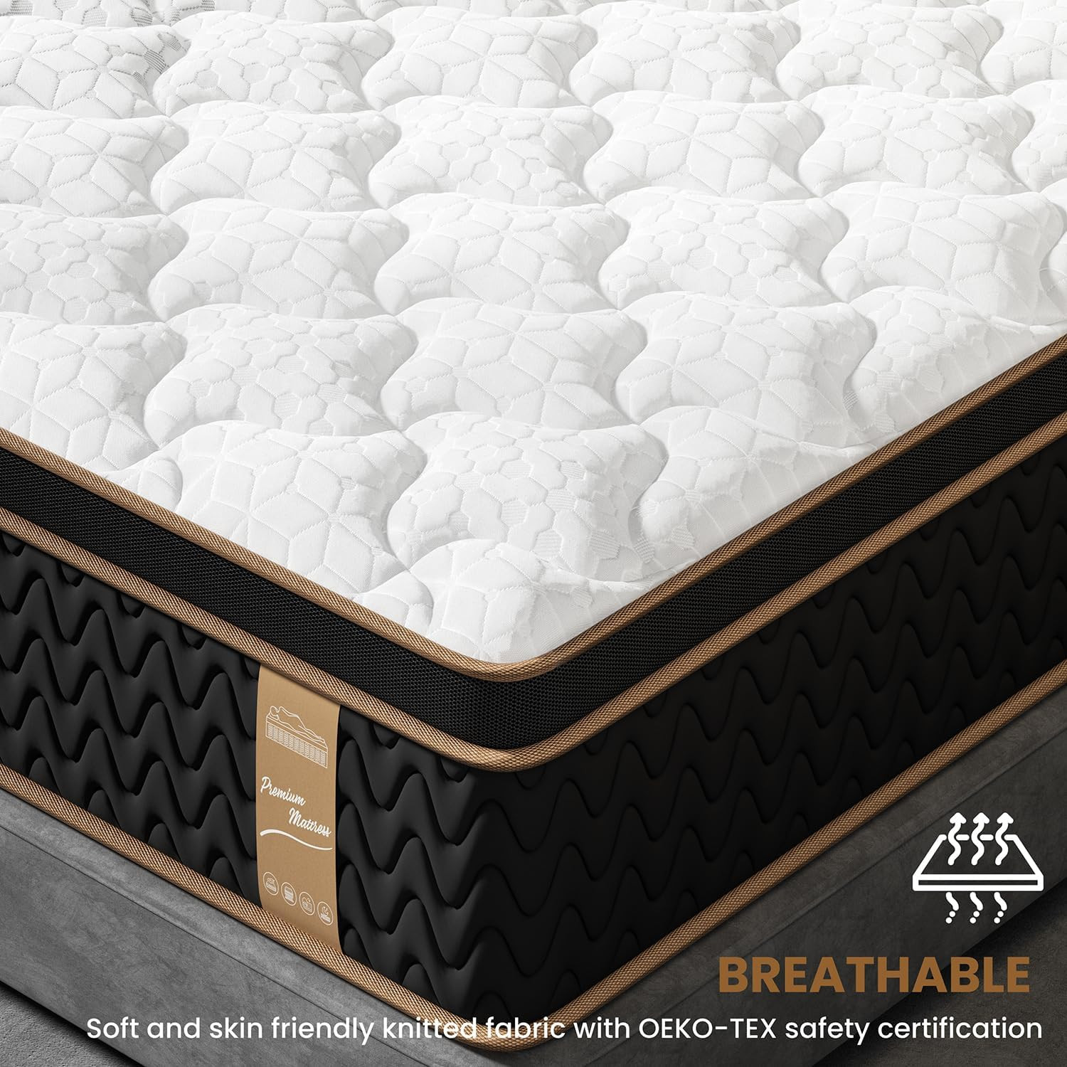 Firm Twin Size 12 Inch Hotel Hybrid Single Mattress in a Box, Individual Pocket