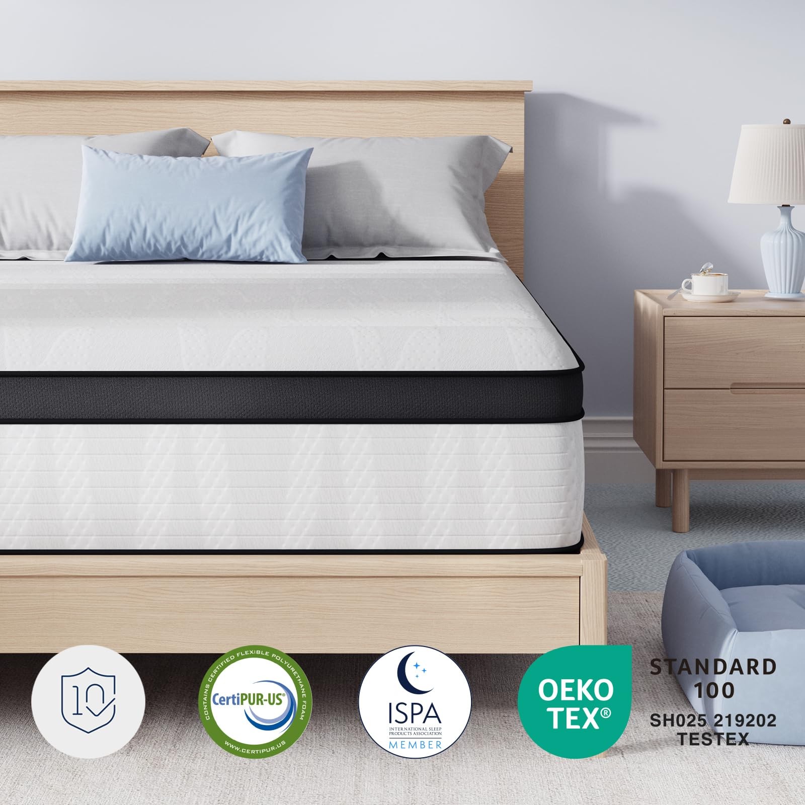 King Size Mattress, 12 Inch King Hybrid Mattress in a Box, Medium Firm Bed wi…