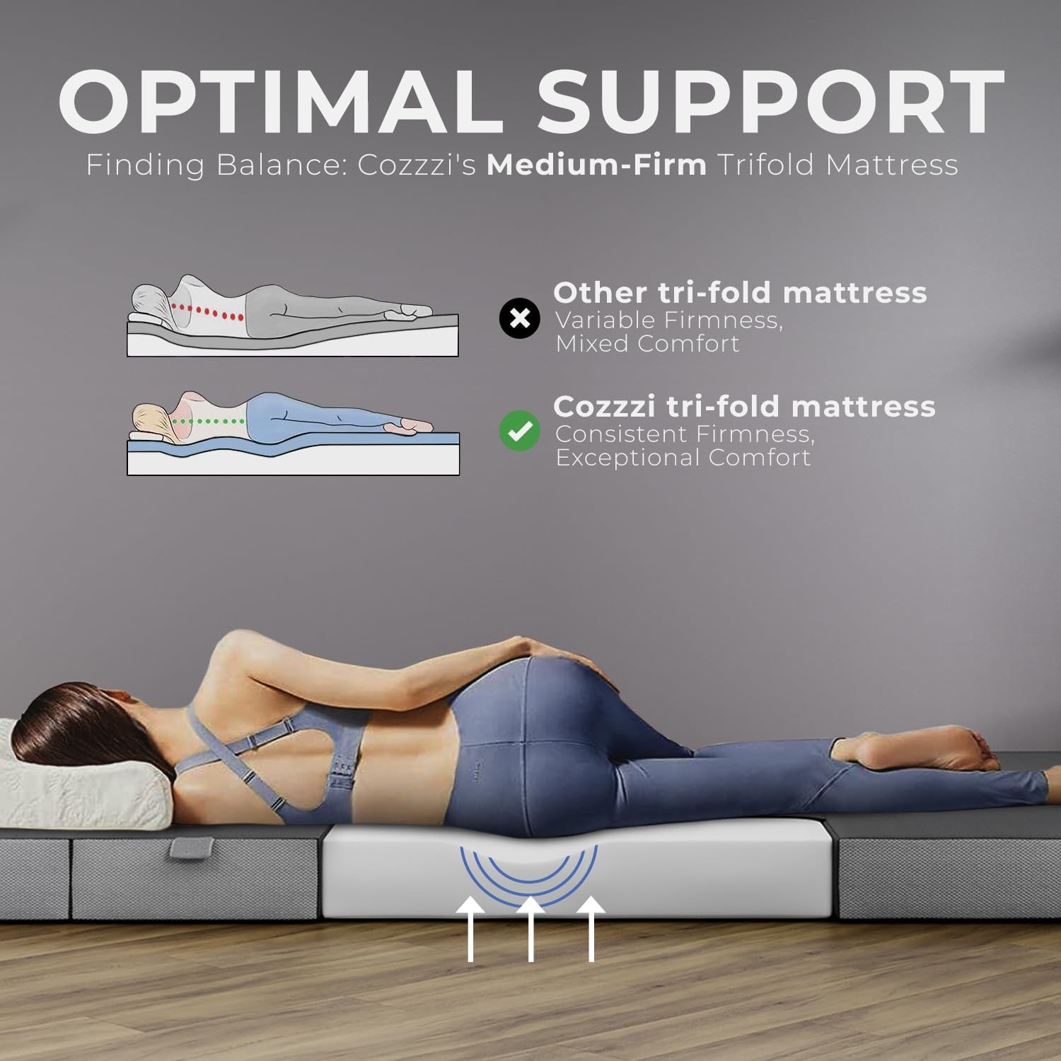 Folding Mattr Full Size for Floor and Traveling with Removable