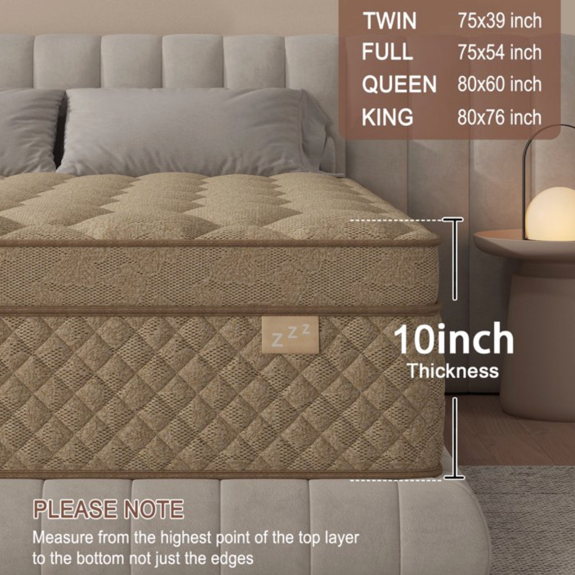 10″ Colchones KING Gel Memory Foam Hibrido Cama King Mattress Hybrid Medium Firm