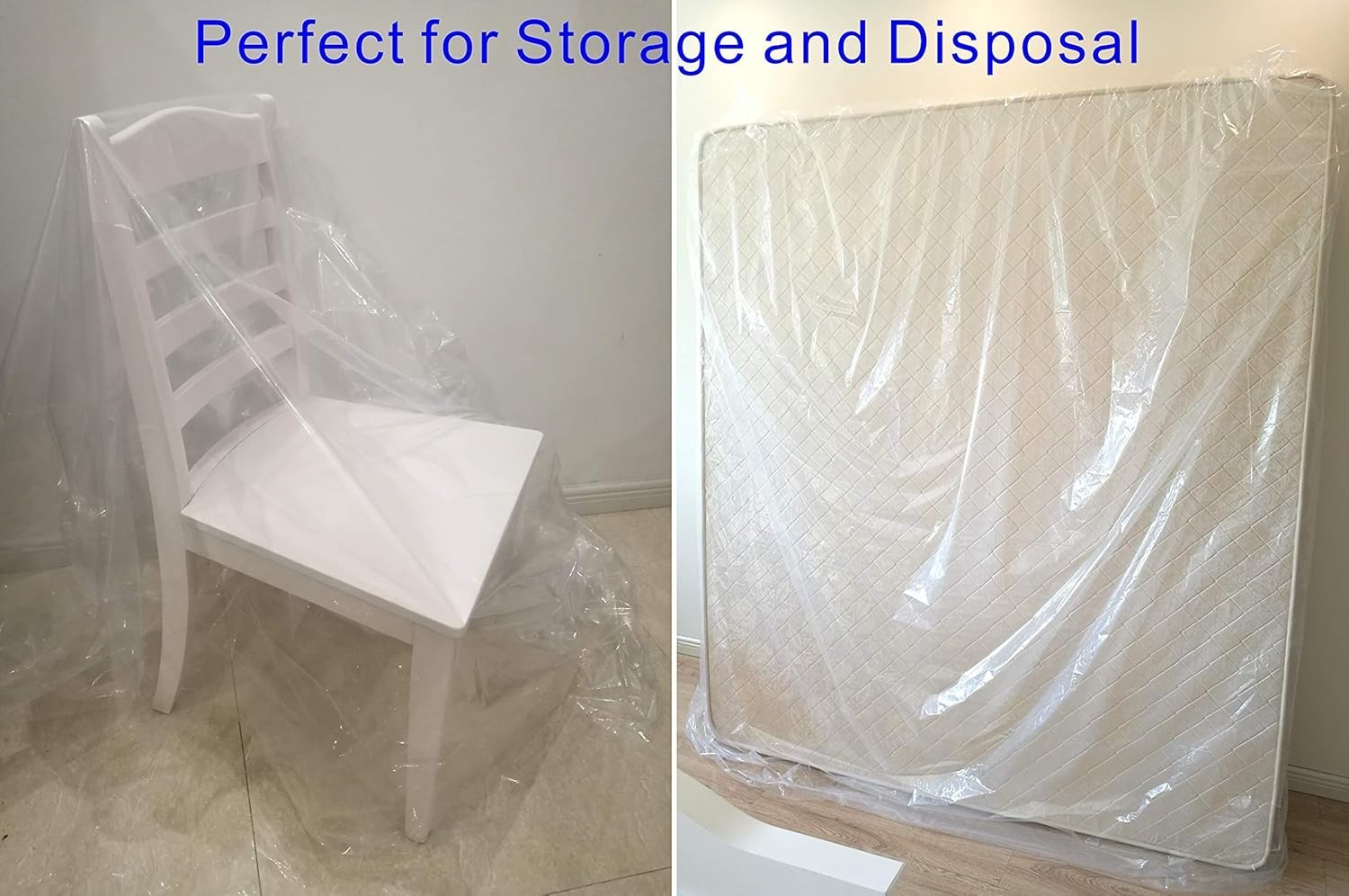 4 Mil Extra Thick Mattress Bags for Moving & Storage – Queen/King Size (2 Pack)