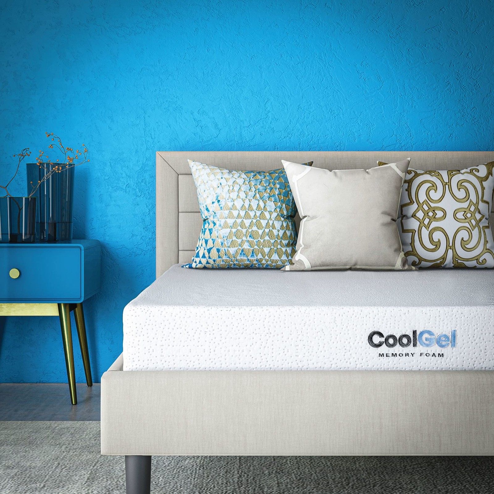 Cool Gel 8″ Short Queen Memory Foam Mattress, Medium Firm, USA Made, CertiPUR-US