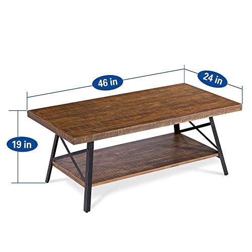 OLEESLEEP COCKTAIL TABLE METAL LEGS RUSTIC BROWN RUSTIC BROWN 18TB01S