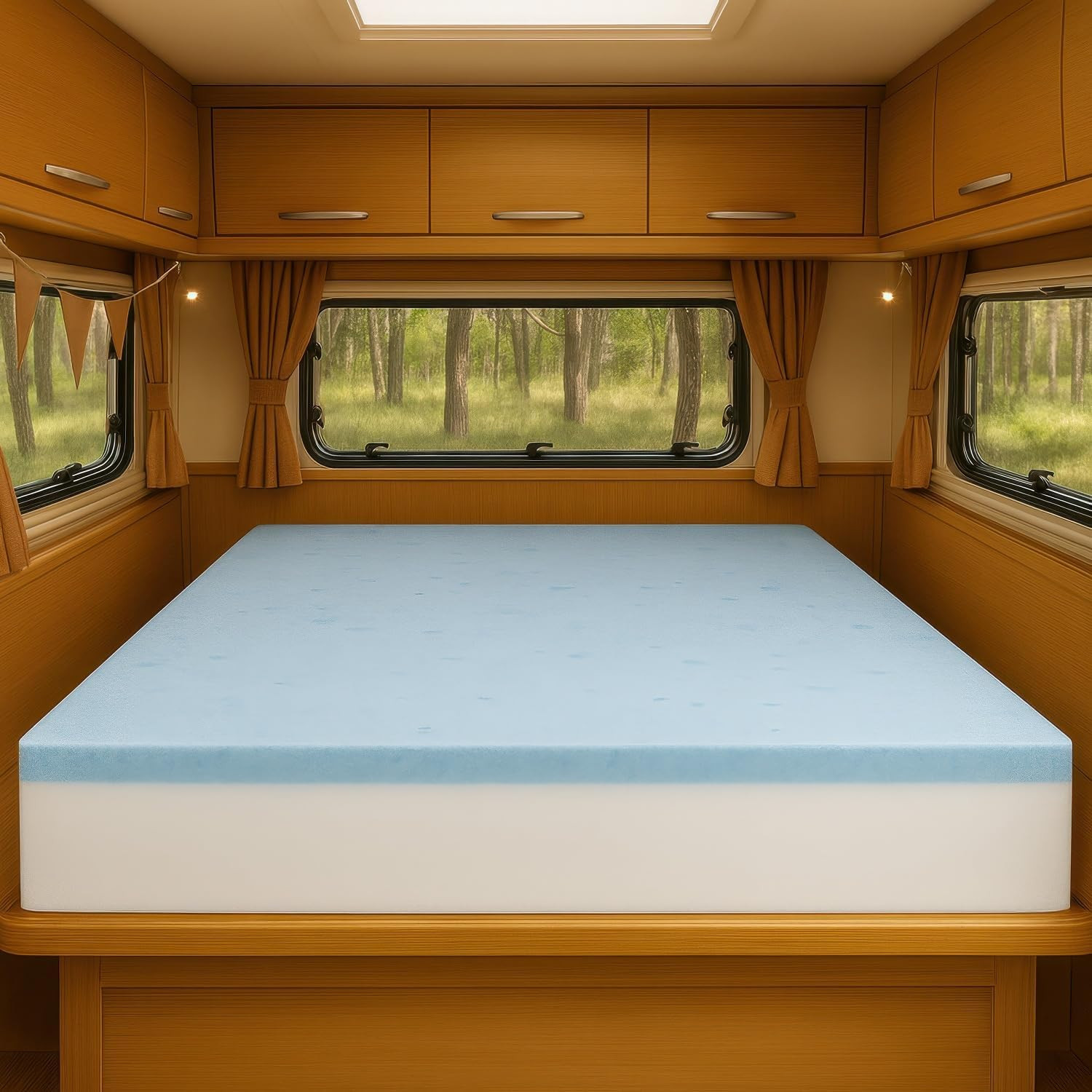 4″ Gel Memory Foam Mattress Topper for RV Bunk, Truck & Travel Trailer