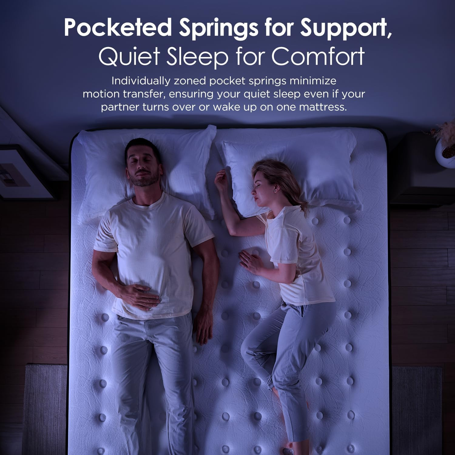 Queen Hybrid Mattress 12″ Medium Firm Zoned Pocket Springs