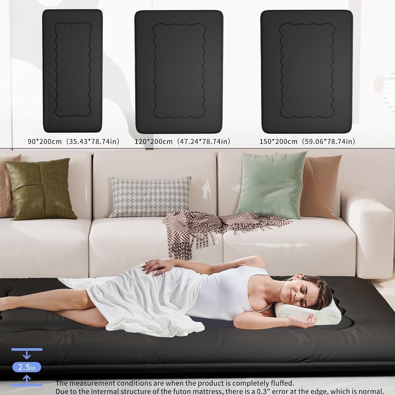 Japanese Futon Mattress, Foldable Tatami Mat Portable Dormitory Sleeping Pad …