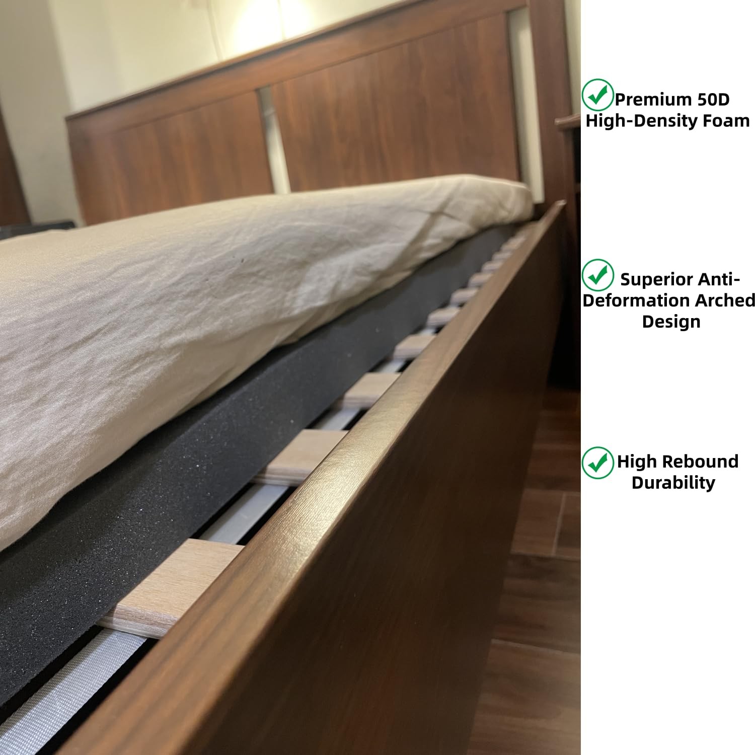 Sagging Mattress – 60” x 24” x 2” High-Density 50D Foam Under Mattress for Si…