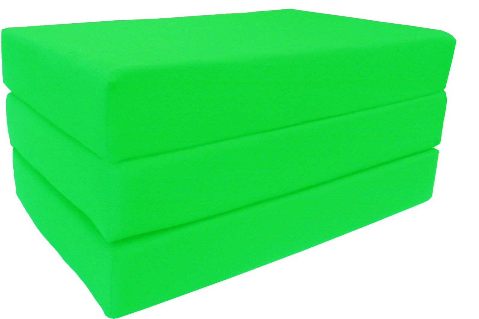 Twin Trifold Foam Beds, Foldable Mats, Cushion Seat 1.8 Density 6x39x75 Lime